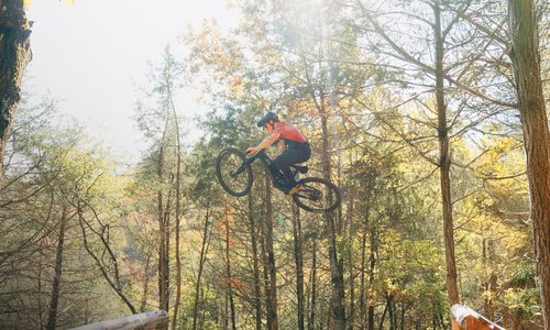 Mountain biking in the Ozarks.