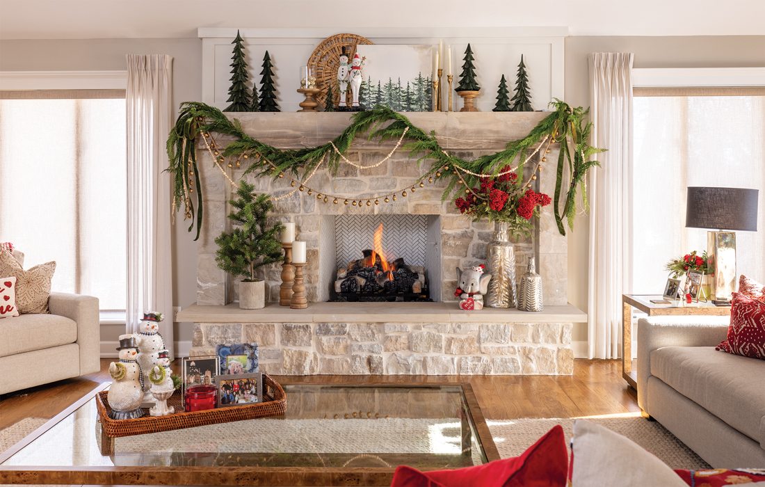 Fireplace inside Paula Adams's home