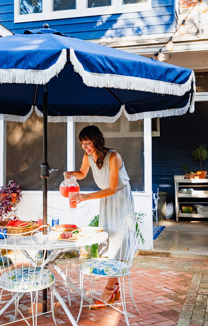 Danavee Long on her back yard patio