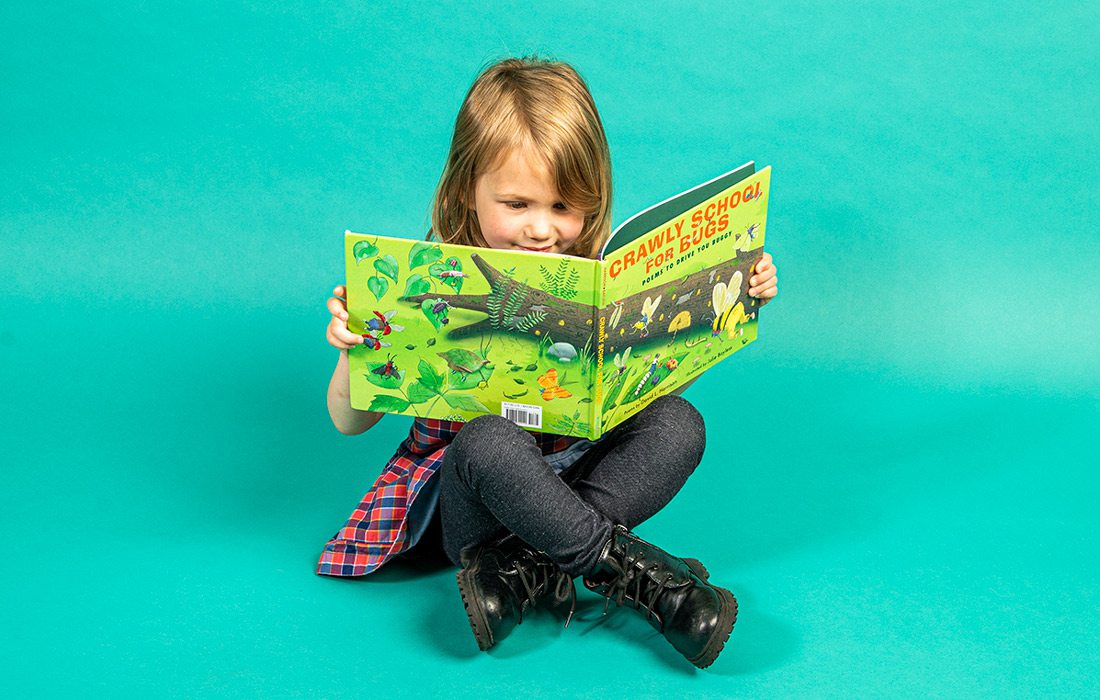 Eloise Estes reading Crawly School for Bugs.