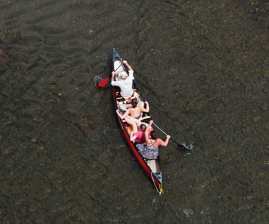 Gran a canoe and start paddling down the Buffalo River.