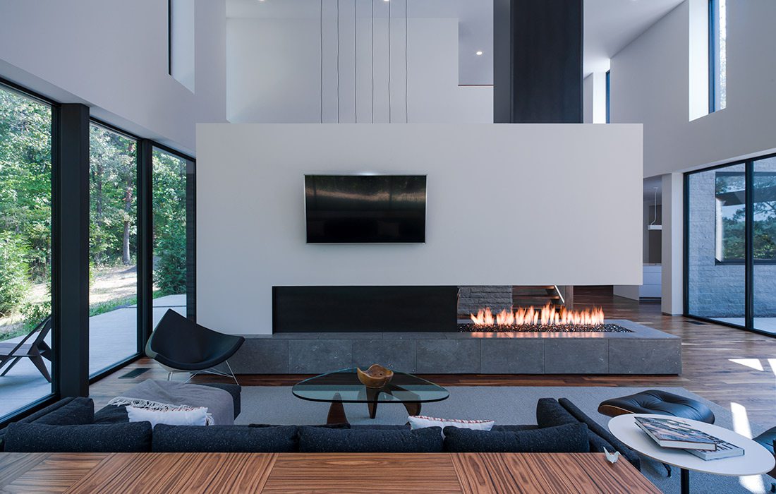 Interior Arkifex Studios design with modern fireplace