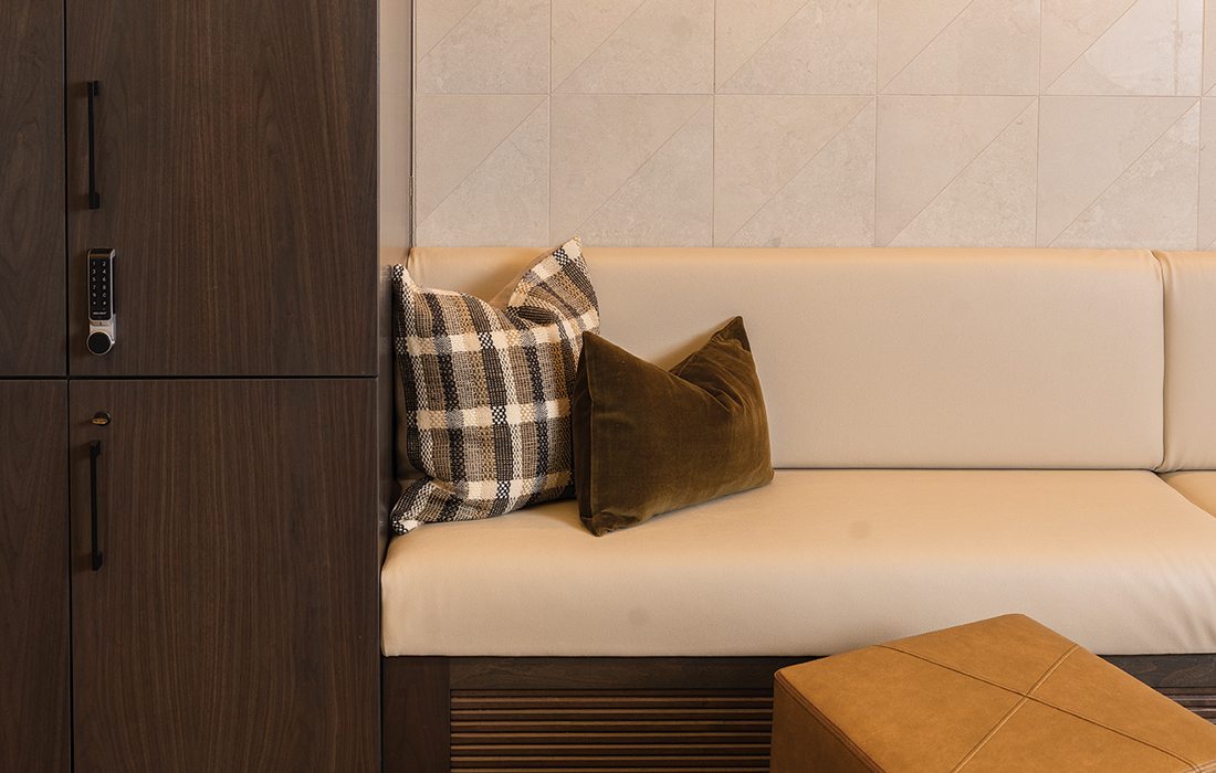 Seating inside Arlo bank HQ.