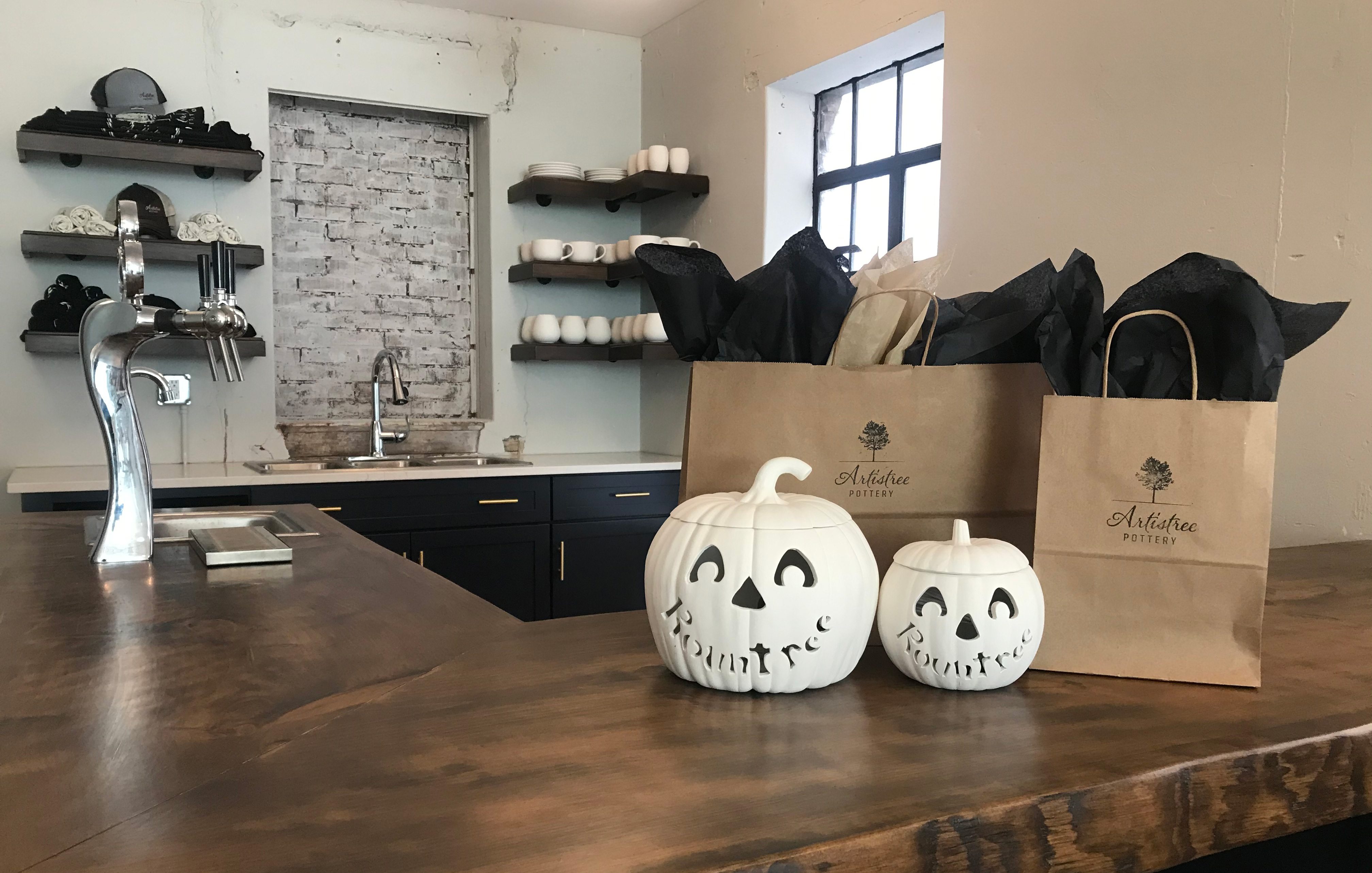 Seasonal paint-your-own pumpkins at Artistree Pottery in Springfield MO