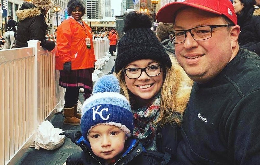 Ashley Berry with family at the Chicago Thanksgiving Parade
