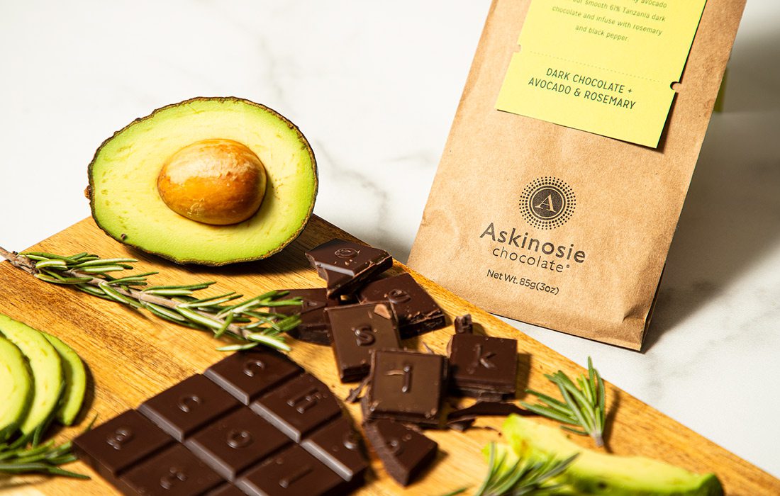 Rosemary and Avocado Dark Chocolate from Askinosie