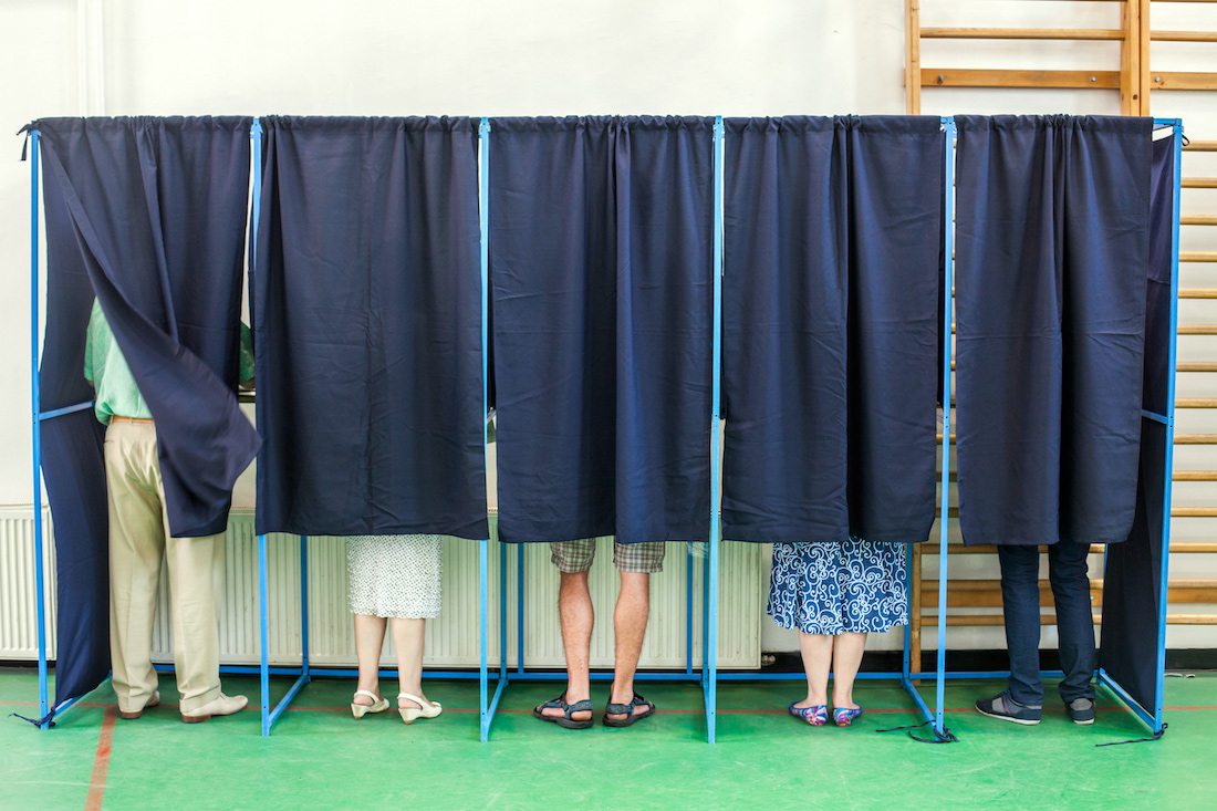 Polling place stock image