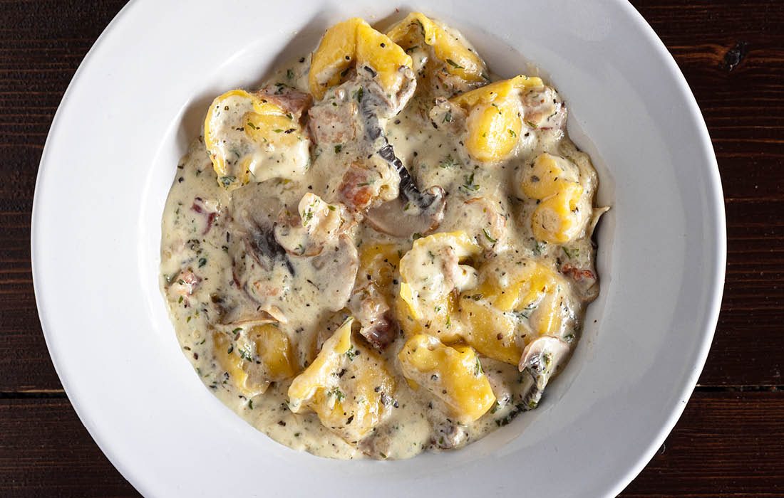 Basilico's tortellini carbonara.