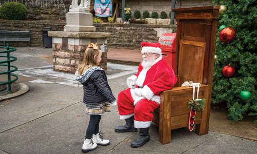 Santa Claus in downtown Eureka Springs, Arkansas