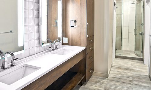 Modern bathroom remodel by A. Deckard Interiors in Springfield MO