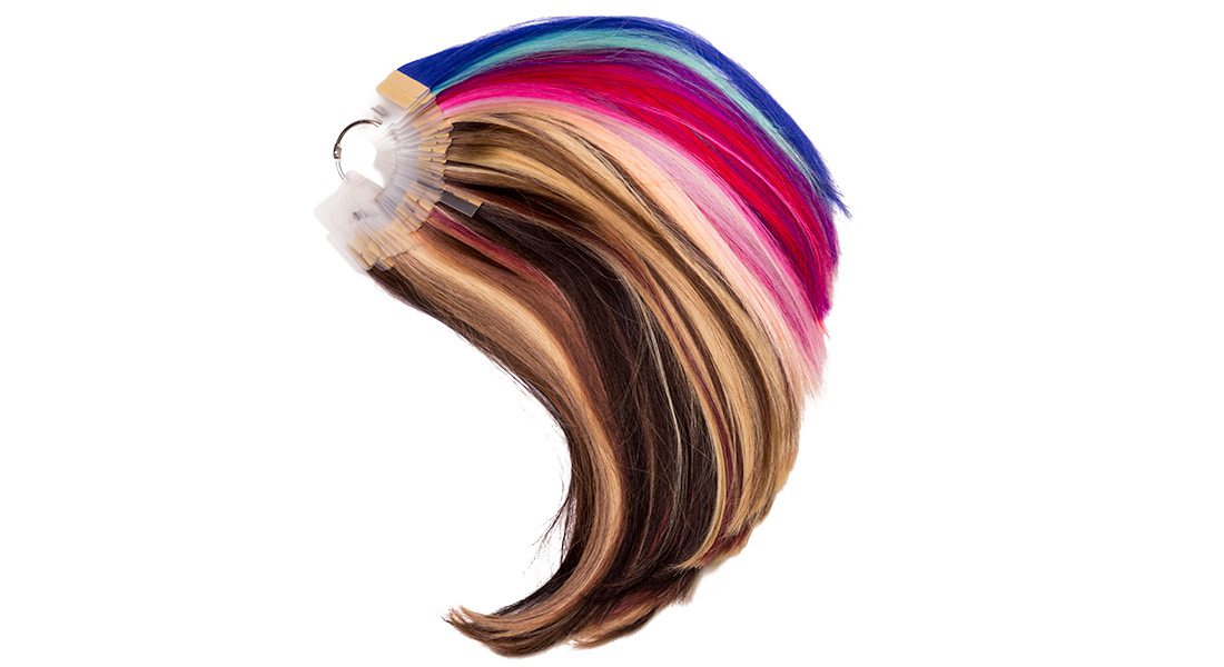 Colored hair samples