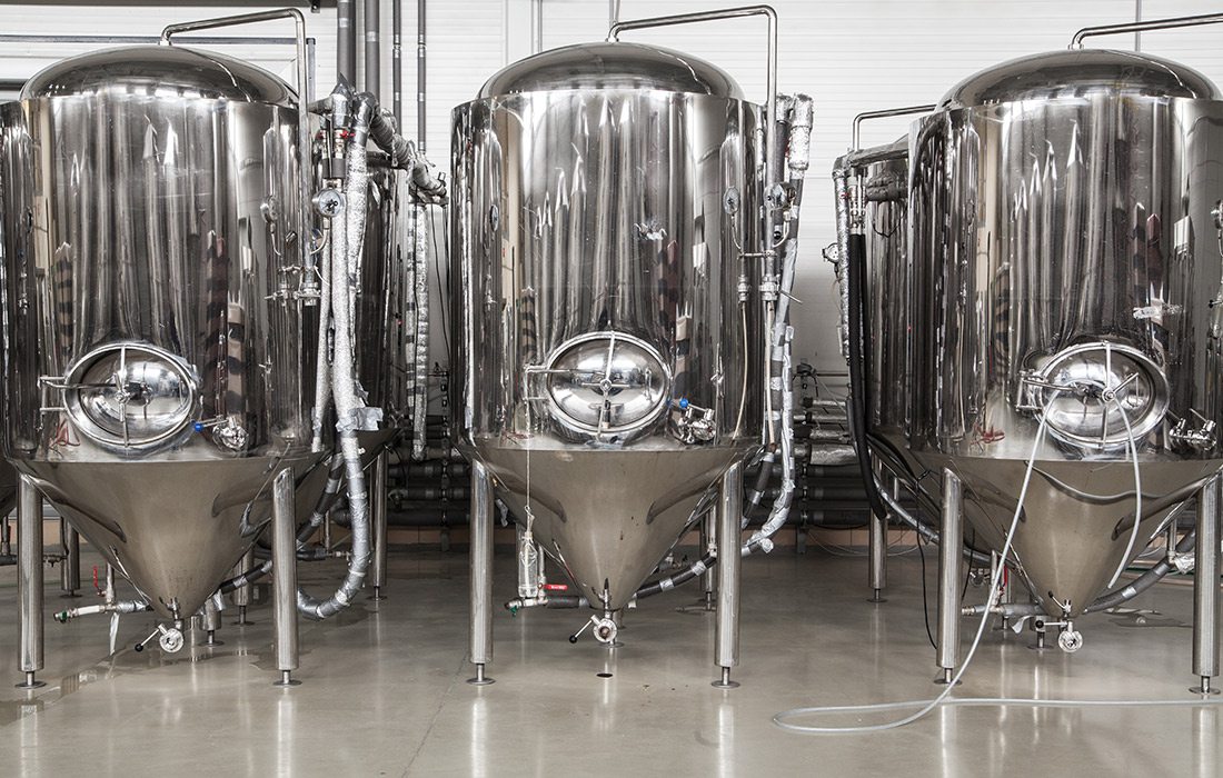 Beer brewing tanks