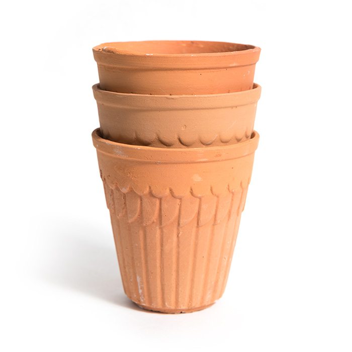 Terra Cotta Pots with a Scalloped Edge from Harrison House Market