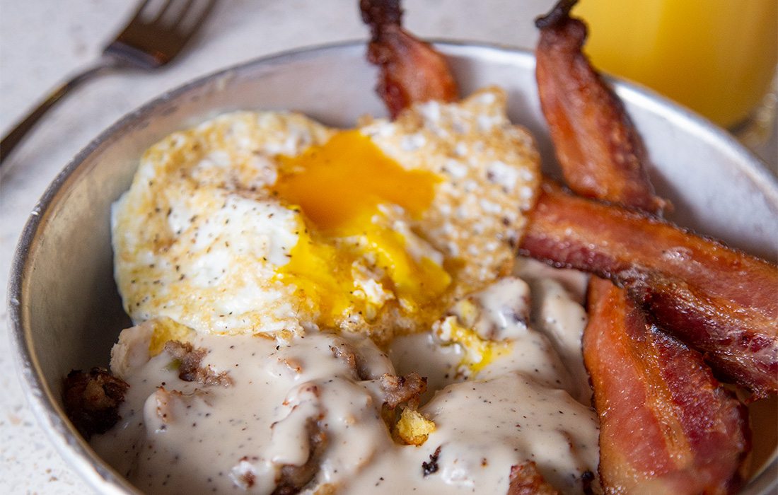 Biscuits and gravy from The Backlot at Alamo Drafthouse in Springfield, MO.