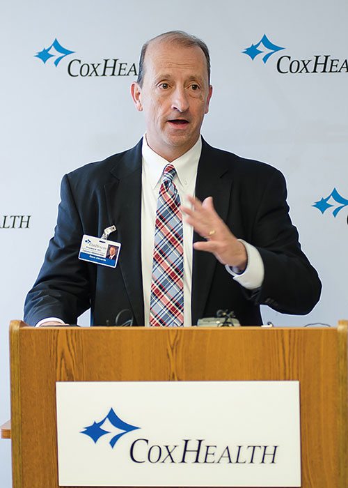 CoxHealth CEO Steve Edwards addresses media about COVID-19