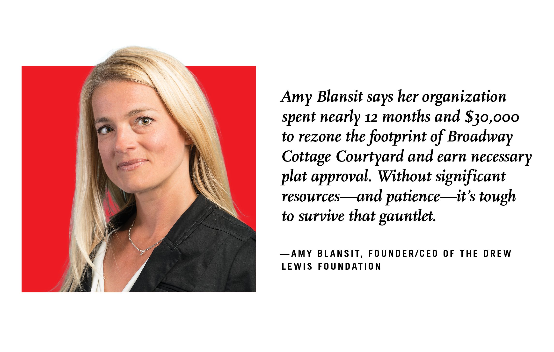 ­Amy Blansit, founder/CEO of the Drew Lewis Foundation