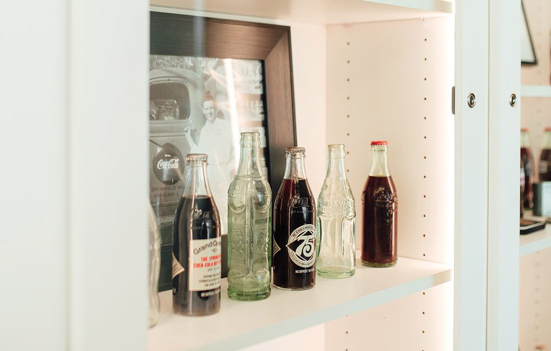 Coke bottles in Hargis's office.