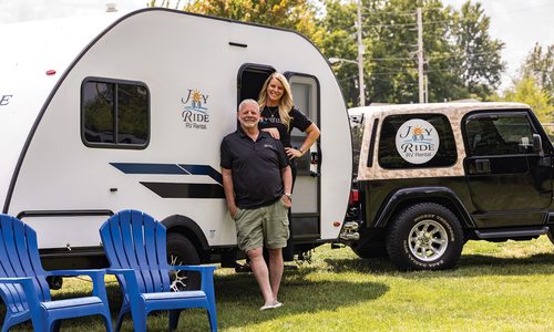 Rick Williams and Carley Joy, owners of Joyride RV.