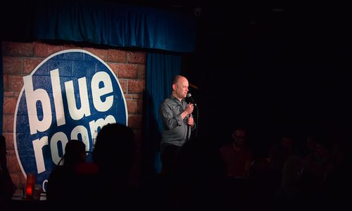 Comedian Todd Barry at the Blue Room Comedy Club in Springfield, MO.