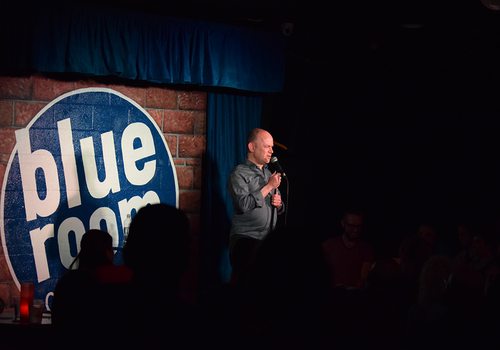 Comedian Todd Barry at the Blue Room Comedy Club in Springfield, MO.