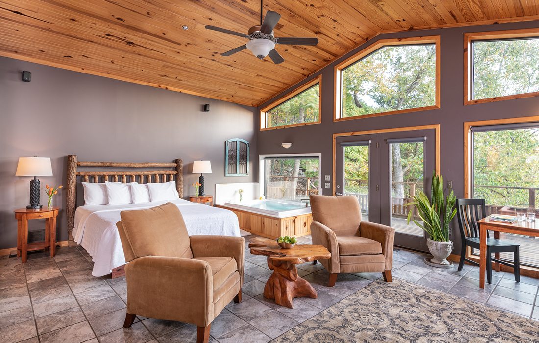 Photo inside The Bluff Cabin at Beaver Lakefront Cabins