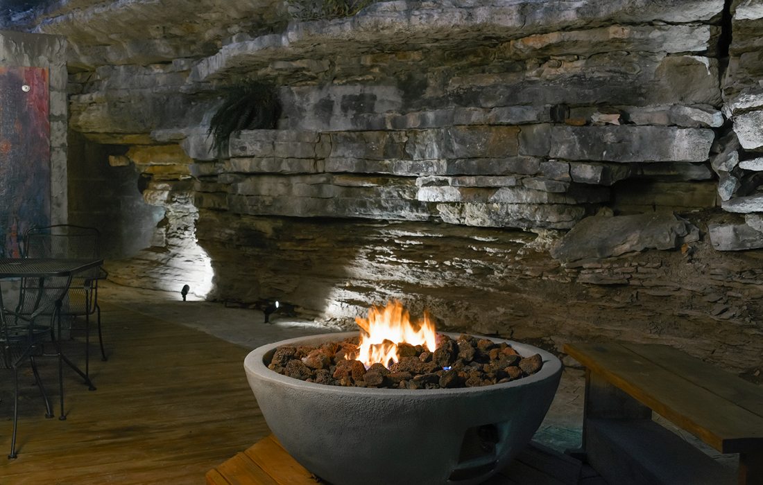 Firepit at The Bluff Cabin at Beaver Lakefront Cabins