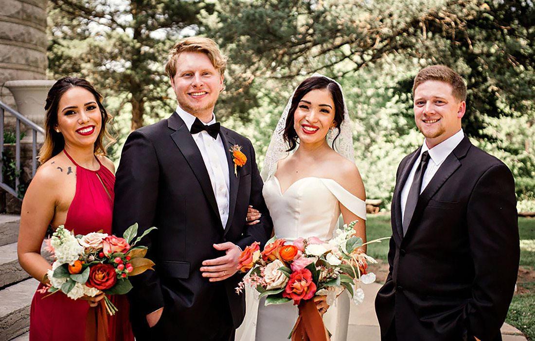 Caleb Mabe and Sophia Smith on their wedding day