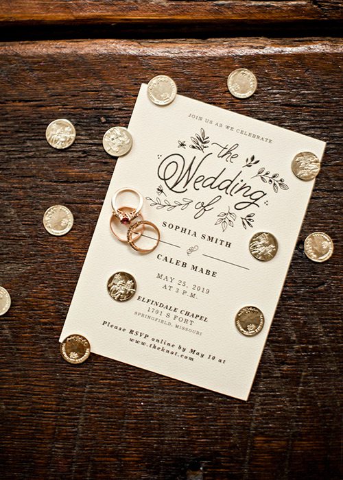 Caleb Mabe and Sophia Smith's wedding invitation