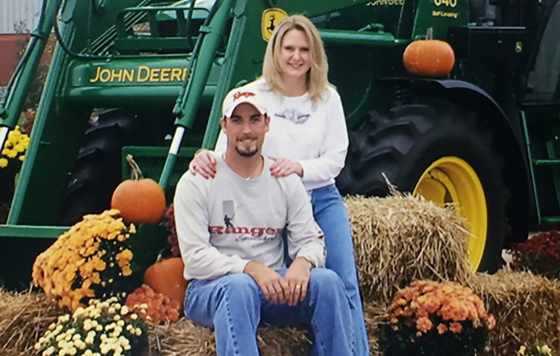 Sutton Berry, with his wife Keri, at a John Deere employee picnic