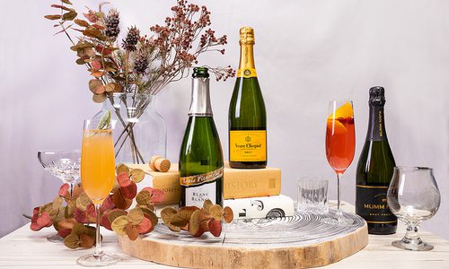 Champagne bottles and cocktails