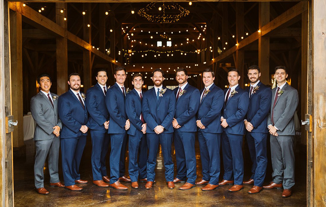 Brian Horton and his groomsmen on his wedding day