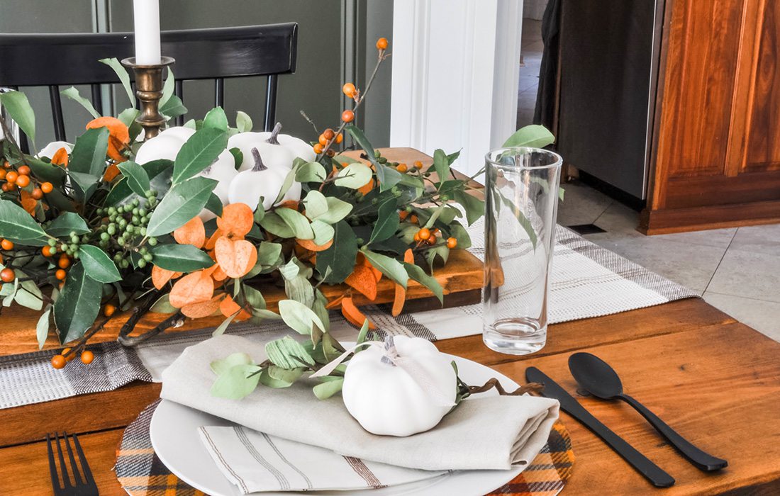 Fall tablescape design by Cassie Goodman and Sadie Lish of Clover Lane blog