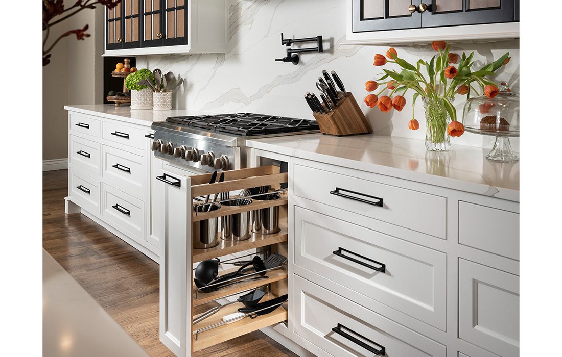 A small cabinet in your kitchen can lead to new ways to store your kitchen tools.