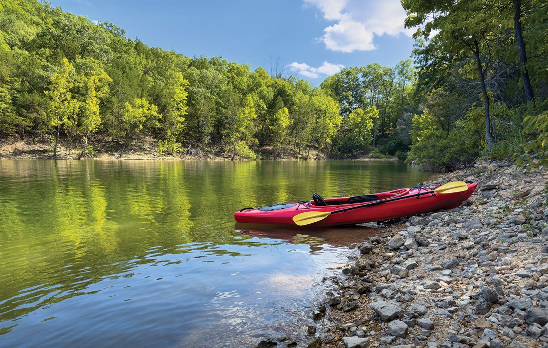 Boat on the shore at Mill Creek
