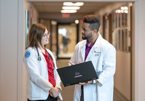 CoxHealth resident Theo Zemanuel and medical student Megan Johnson