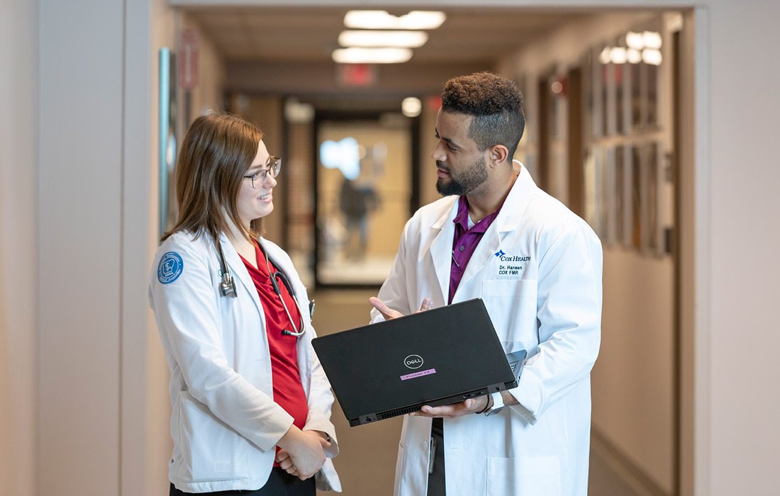 CoxHealth resident Theo Zemanuel and medical student Megan Johnson