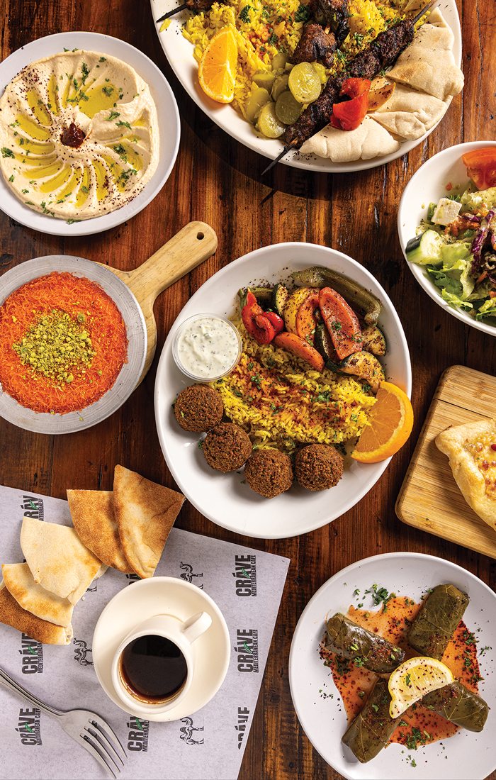 Spread of dishes from Crave in Springfield, MO.