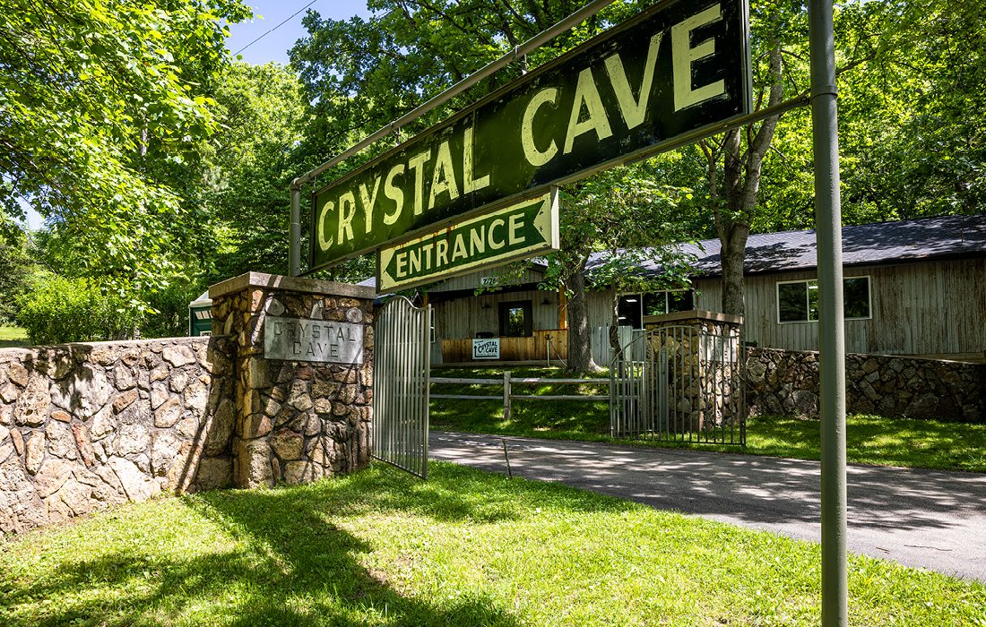 Sign at the entrance of Crystal Cave in southwest MO