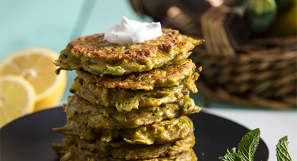 Zucchini Pancakes with Smoked Turkey