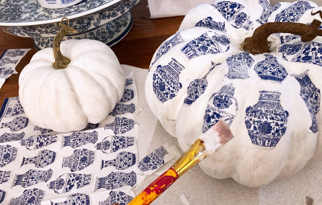 Making DIY Chinoiserie Pumpkins