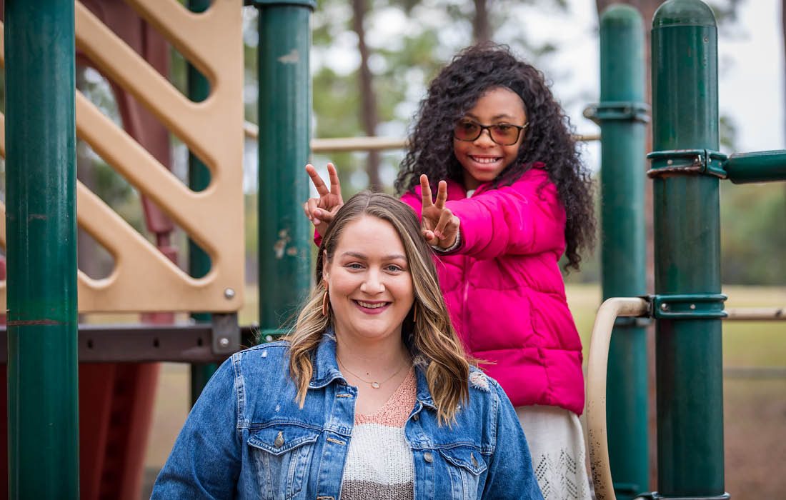 Woman and child in Big Brothers Big Sisters program, southwest Missouri