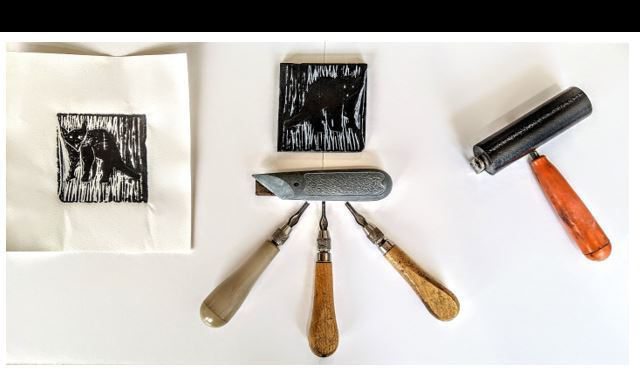 Printmaking class in Springfield, MO.