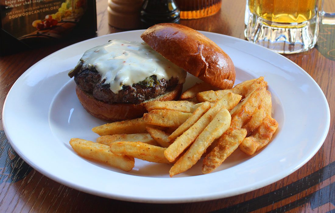 The Bison Burger from Canyon Grill Restaurant at Dogwood Canyon Nature Park