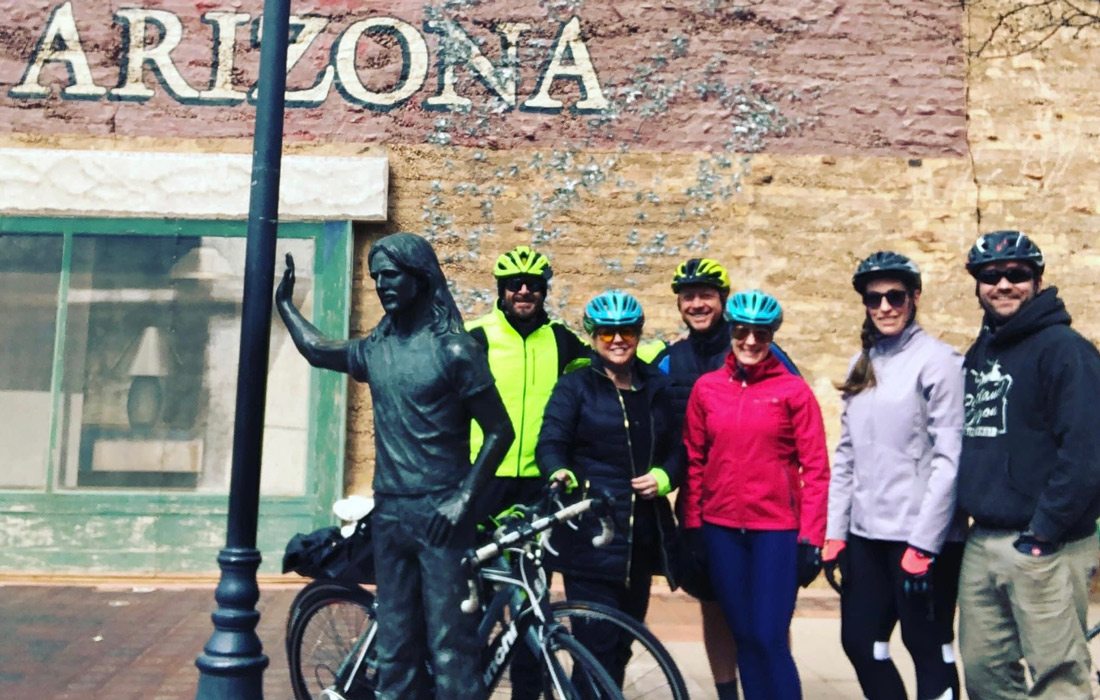 Nancy and Ron Bogart with other cyclists