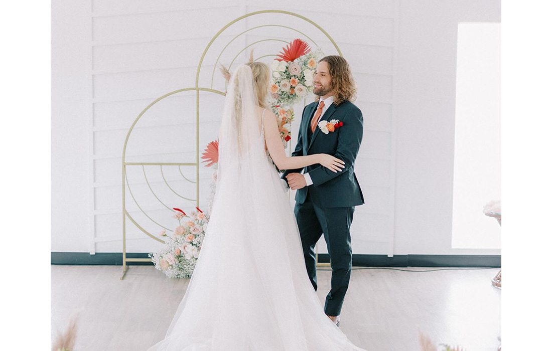 Wedding featuring backdrop from Dreamy & Darling