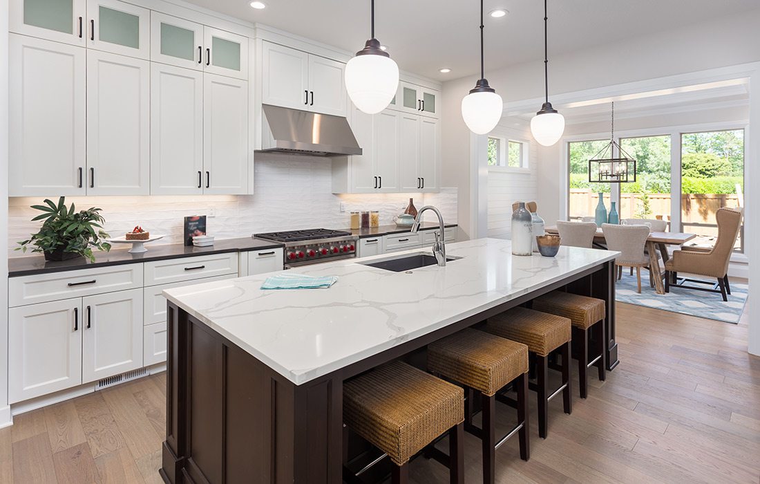 Bright white kitchen design