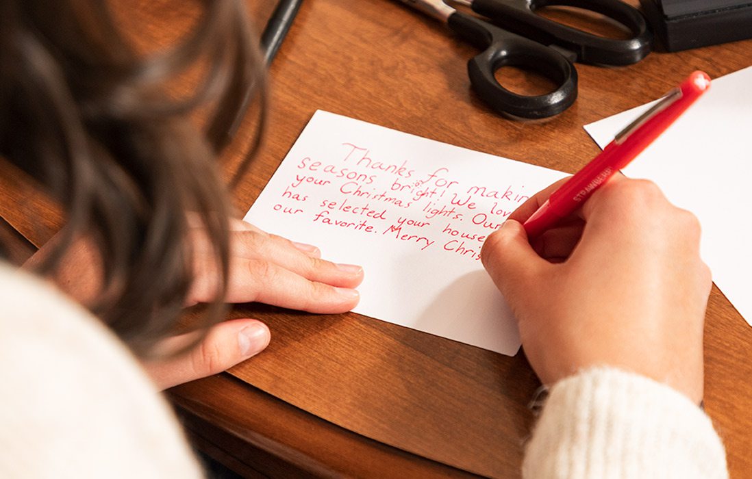 Girl writes letter