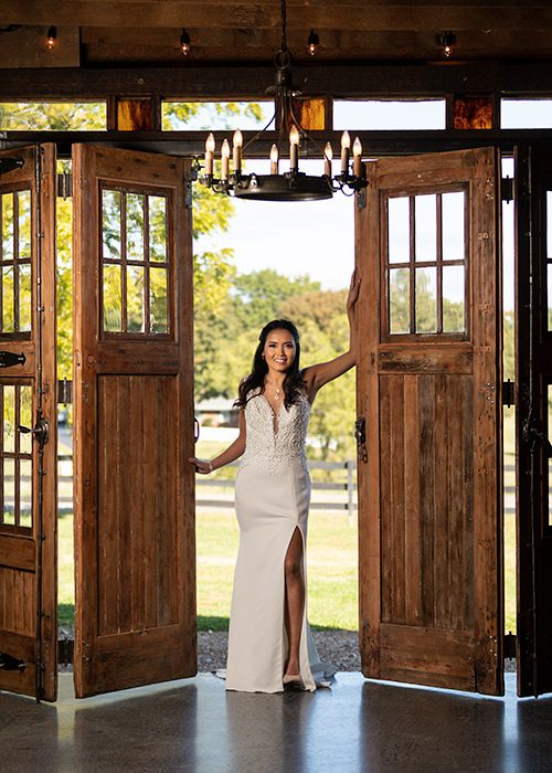 Ivory Svethana gown with lace bodice from The Dress in Springfield MO