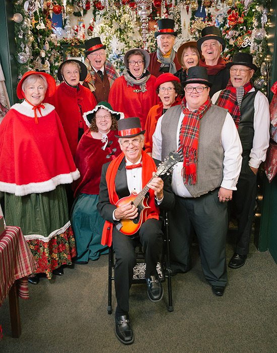 Dickens Carolers of Branson inside Kringle's Christmas Shop in Branson MO
