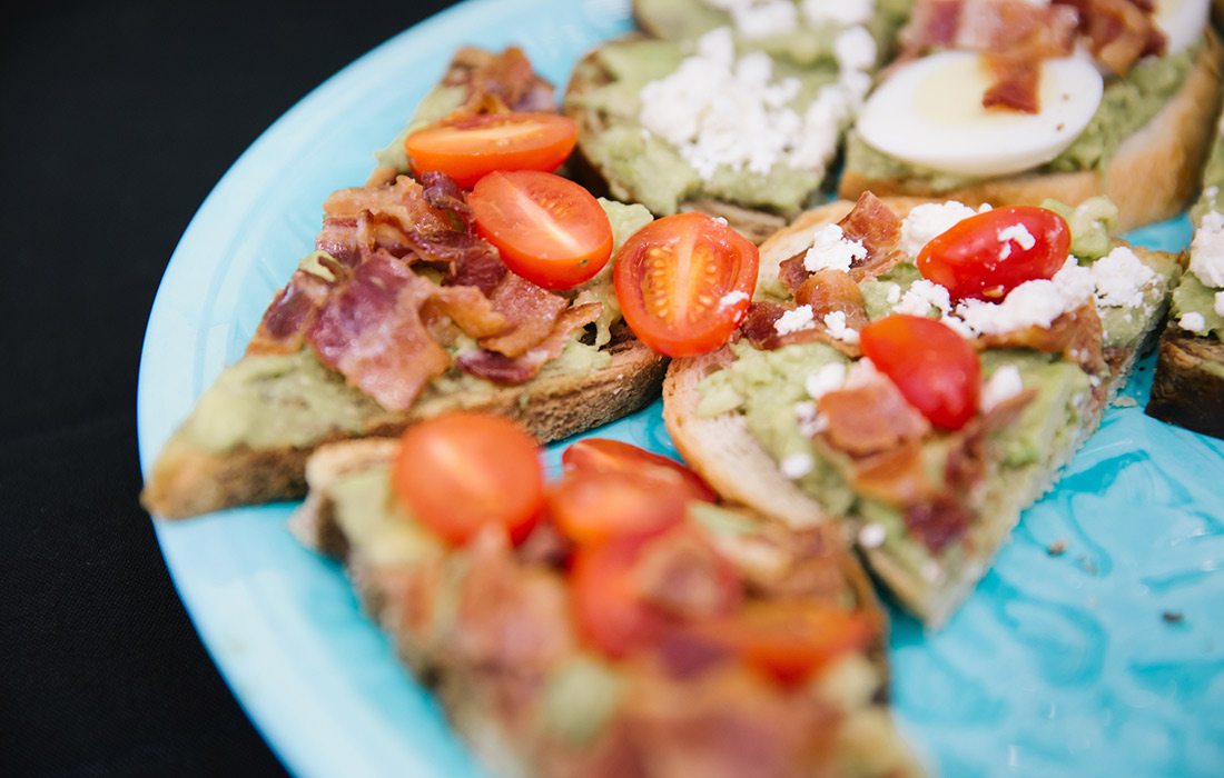 Avocado toast appetizer by Simply Delicious Catering in Springfield MO